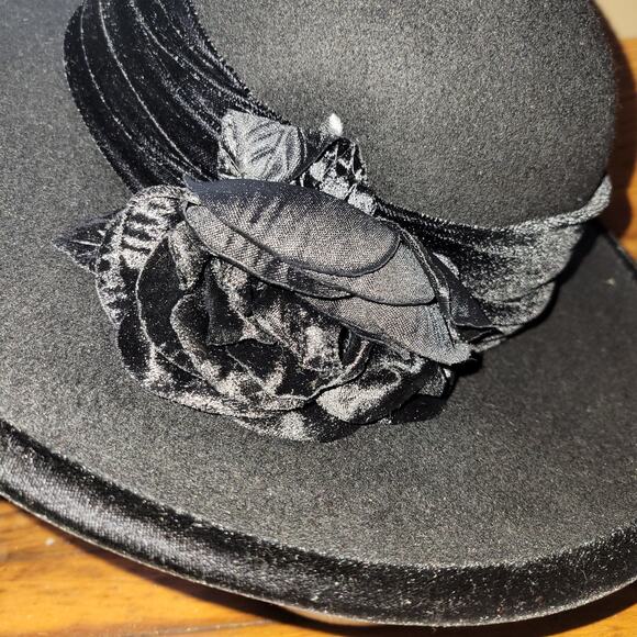 Women's Scala Hat 100% Wool USA Black - Picture 5 of 8